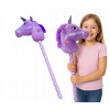 HLAVA KOŇA JEDNOROŽCA PLYŠOVÁ NA PALICI HOBBY HORSE FIALOVÁ SO ZVUKOM