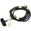 Snůrka na krk Guess Crossbody Popruh 4G Charm s Nabíjacím Káblom USB C/USB C Čierny