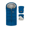 PETITE&MARS Set zimný fusak Jibot 3v1 + rukavice na kočík Jasie Ocean Blue Horizontal