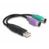 Delock USB 2.0 adaptér [1x USB 2.0 zástrčka A - 2x PS/2 zásuvka] 61051; 61051