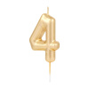 Party Zlatá lesklá sviečka číslo 4, 6 cm