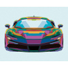 Maľovanie podľa čísel Farebné športové auto, 40x50 cm, bez rámu a bez vypnutia plátna (6040210)