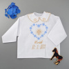Krstová košieľka - chlapčenská: Veľké srdce s krížom so žiarou