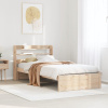 Posteľný rám s čelom biely 75x190 cm borovicový masív-ForU-3306720
