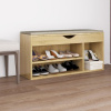 Lavica na topánky s vankúšom dub sonoma 104x30x49 cm drevotrieska-ForU-326753