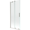 Mexen Velar vaňová zástena 2-krídlová posuvná 80 x 150 cm, transparentná, brúsený nikel - 896-080-000-01-97