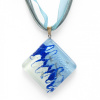 Kosoštvorcový sklenený prívesok modrý ANNA P1006