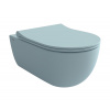 V-Tondo - Závesné WC 545x360 mm Rimless + slim sedátko, SoftClose - SET, ľadovo modrá matná
