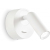 Ideal Lux 260600 LED nástenné svietidlo Bean round 1x3,5W | 220lm | 3000K - vypínač na tele, biela