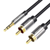 Cable Audio 2xRCA to 3.5mm Vention BCFBD 0.5m (black) 29078