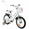 DETSKÝ BICYKEL 16 PALCOV PRE DIEVČATKO S KOŠÍKOM A VODIČKOU +