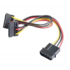 AKASA Redukce AK-CBPW01-30 4pin Molex na 2x 15pin SATA Power 30 cm