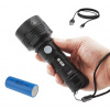 Klasická baterka Leadrhoff BP-4607 9000 lm (Silná vojenská baterka Cree Zoom Range 2 km XHP90)