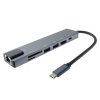 PremiumCord USB-C na HDMI + USB3.0 + USB2.0 + PD + SD/TF + RJ45 adaptér ku31dock16