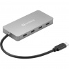 Sandberg 136-41 hub USB 3.2 Gen 1 (3.1 Gen 1) Type-C 10000 Mbit/s Šedá (136-41)