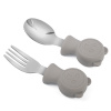 Martons Detský príbor lyžička, vidlička BEAR kovová, Light Beige, 2 bal