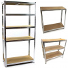Kovový regál s 5 policami z MDF dosky 1800 x 900 x 400 mm, nosnosť police 175 kg, MAR-POL
