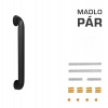MPkovania FO - madlo MOON, 347 mm, 300 mm, CIM - čierna matná (N52)