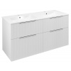 Sapho CIRASA umyvadlová skříňka s dvojumyvadlem 121x66x46cm, bílá mat strip