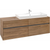 VILLEROY & BOCH Collaro závesná skrinka pod umývadlo na dosku (umývadlo vpravo), 4 zásuvky, 1600 x 500 x 548 mm, Oak Kansas, C03000RH