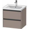 DURAVIT Ketho 2 závesná skrinka pod umývadlo, 2 zásuvky, 584 x 455 x 549 mm, bazalt matný, K25281043430000