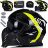 Otvorená motocyklová prilba LS2 OF606 DRIFTER TRIALITY H-V YELLOW XXL