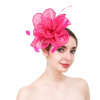 B-TOP Fascinátor-klobúčik v tvare kvetu s pierkami – viac farebných variant Druh barvy: Růžová
