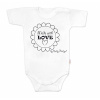 Body krátky rukáv Baby Nellys, Made with love - biele, veľ. 80 Baby Nellys
