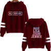 Mikina - Detská mikina veľkosti 152 dlhá, čierna, viacsúto rukávy (Blackpink Sweatshirt Fox Jennie Roso Jisoo Veľkosti)