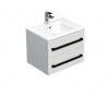 Swiss aqua technologies Koupelnová skříňka s černou úchytkou a umyvadlem SAT Cube Way 60x53x46 cm bílá lesk CUBE46C602BIMOD