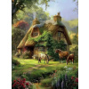 Diamantové maľovanie Norimpex 40x30 cm Lesná chata s koňmi