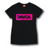 DAVCA Dámske čierne tričko s logom