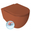 Isvea INFINITY závesná WC misa, Rimless, 36,5x53cm, terracotta, 10NF02004-2U