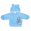 Baby Nellys Dojčenská chlupáčková bundička s kapucňou Cute Bunny - modrá, veľ. 80