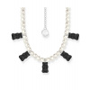 Thomas Sabo KE2208-052-11-L50V Silver Pearl necklace With 5 Black Gold Bears Ladies