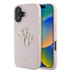 Zadný kryt Guess PU Grained 4G Metal Logo pre iPhone 16 Pink