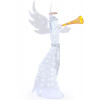 Costway LED vianočný anjel s trúbkou 156 cm – elegantná svetelná dekorácia do exteriéru aj interiéru, 100 LED