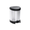 Kôš Curver® DECO BIN 5 lit., strieborný/čierny, na odpad, s pedálom