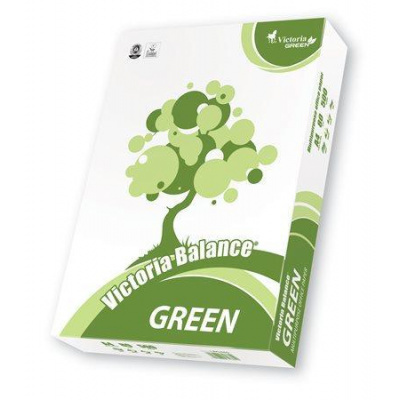 Kancelársky papier, recyklovaný, A4, 80 g, VICTORIA "Balance Green" balenie 500 listov