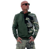 Yakuza mikina pánska s kapucňou RISING SKULL HOB 20095 kombu green Veľkosť: 5XL, Farba: zelená