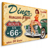 Maľovanie žena Auto Titulky Route 66 Retro 90x60 (Maľovanie žena Auto Titulky Route 66 Retro 90x60)