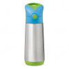 b.box Termoska na pitie so slamkou 500 ml - modrá/zelená
