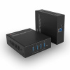 Predĺženie USB 3.2 Gen 1 cez TP do 100m, USB hub (4port), 5Gbps, RS23, PoC (PowerOverCable), čierny