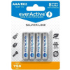 Nabíjacie batérie AAA / R03 everActive Ni-MH 800 mAh pripravené na použitie Silver line (krabička 4ks)