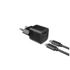 FIXED Mini USB-C Travel Charger 20W + USB-C/Lightning Cable, black FIXC20M-CL-BK
