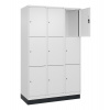 Skriňa uzamykateľná C+P Cabo-Plus , 3 oddelenia, 1200 x 500 x 1950 mm, biela, podstavec