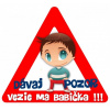 abenys nálepka na auto trojuholník DÁVAJ POZOR vezie ma babička - dievčatko