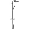 AXOR One Showerpipe EcoSmart nástenný sprchový systém s termostatom, horná sprcha 1jet priemer 265 mm, ručná sprcha 1jet, kartáčovaný čierny chróm, 48795340