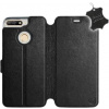 Kryt na mobil Flip puzdro na mobil Huawei Y6 Prime 2018 - Čierne - kožené - Black Leather (5903226494002)