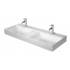 Duravit DuraSquare - Dvojumývadlo nábytkové, 120x47 cm, bez prepadu, 2 otvory na batérie, DuraCeram, WonderGliss, biela 23531200711